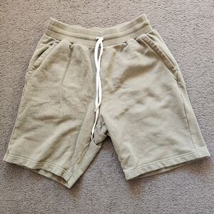 JOHN ELLIOTT Men's Shorts Size 3 Large Khaki Elastic Waist Cotton